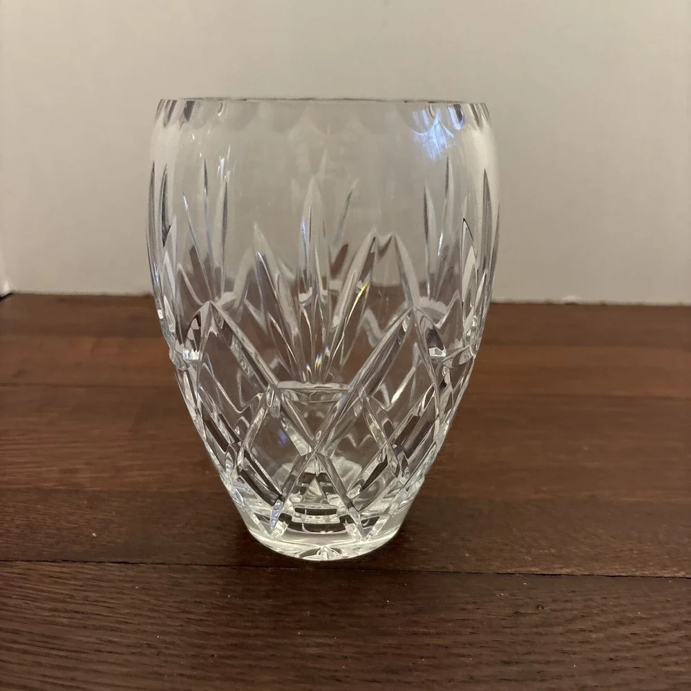 Vintage Cut Crystal  Vase Clear 6